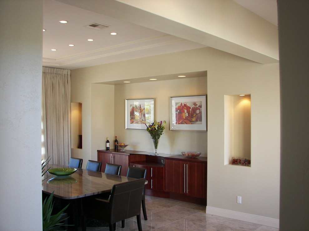 This is an example of a contemporary dining room in Austin.