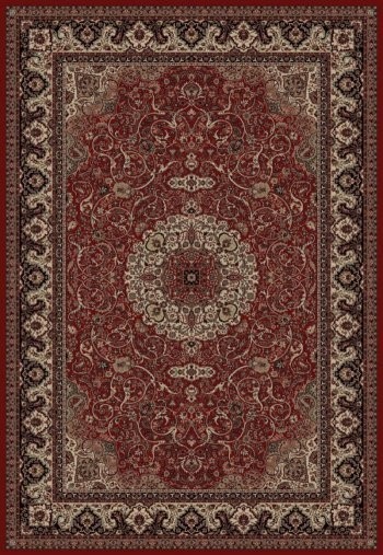 Persian Classics Rectangle Traditional Rug, Red/Border Color Ivory, 2'x3'