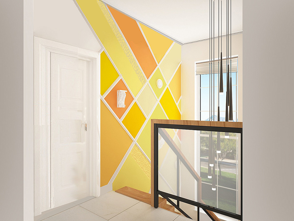 Яркий дизайн дома в стиле Фьюжн