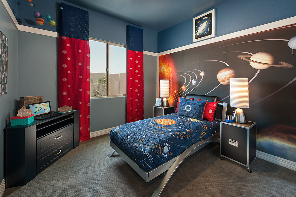 Inspiration for a contemporary kids' room for boys in Phoenix.