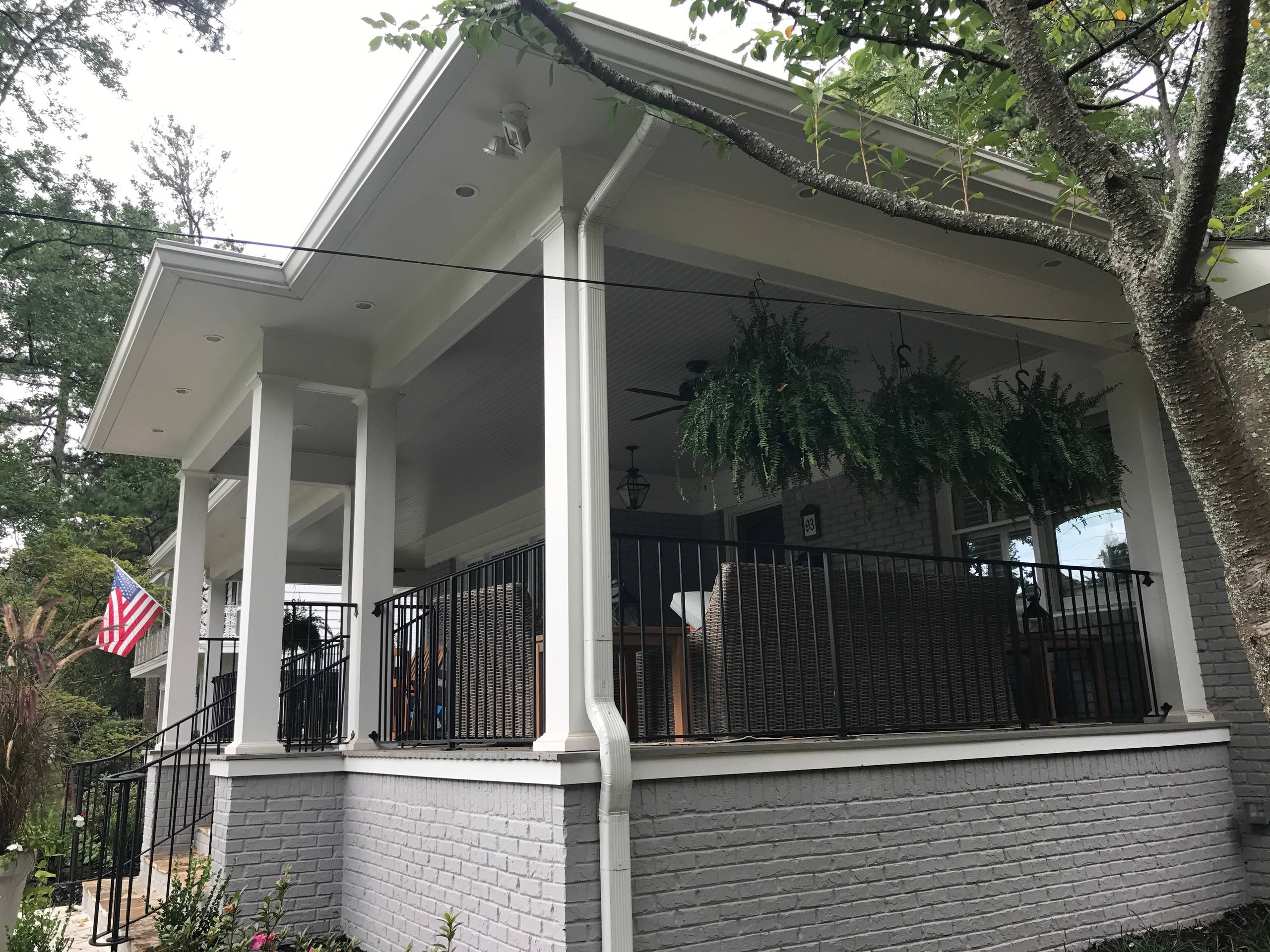 New Covered Front Porch & Roof - Painted House, Window Sashes