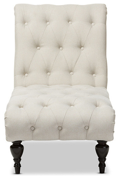 Layla Mid-century Modern Light Beige Fabric Upholstered Button-tufted Chaise...