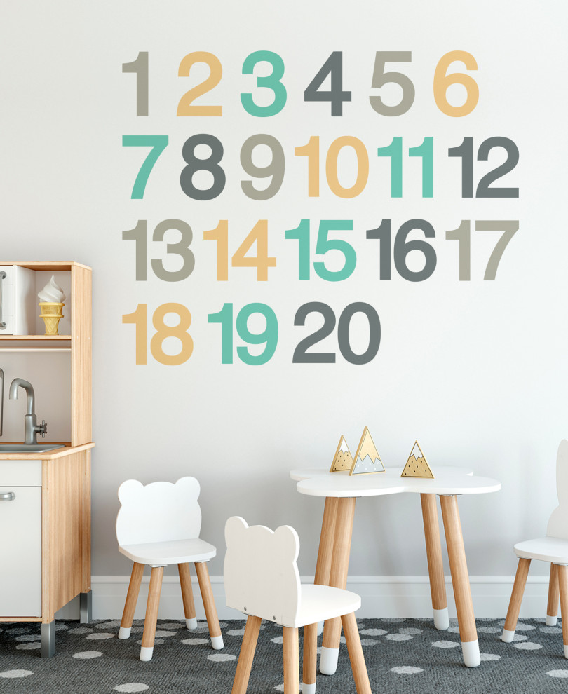 Number Wall Decals, Scheme B, Large