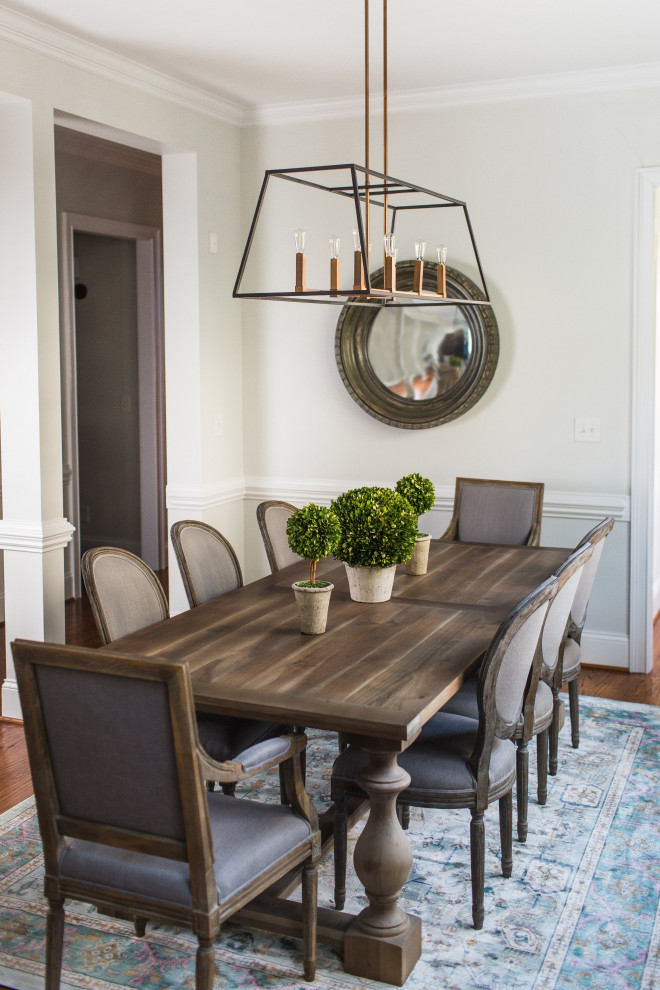 Design ideas for a transitional dining room in Raleigh.