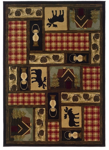 Southwestern/Lodge Hudson Area Rug, Rectangle, Brown-Red, 7'8"x10'10"
