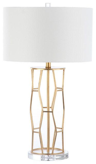 Metal Wire Table Lamp With Round Crystal Base