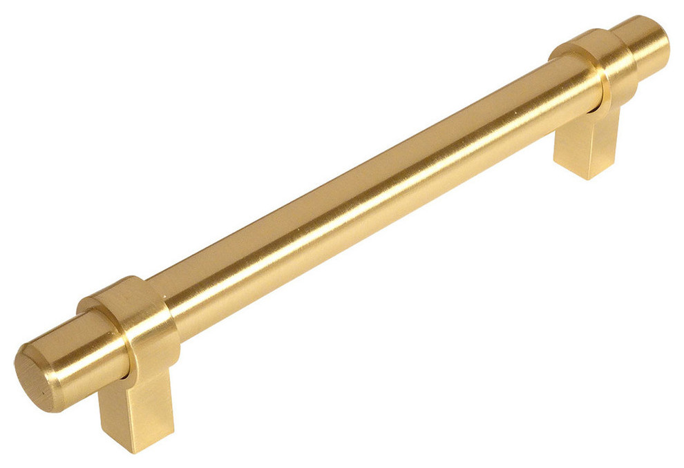 Cosmas 161-128BB Brushed Brass 5” CTC Solid Metal Euro Bar Pull