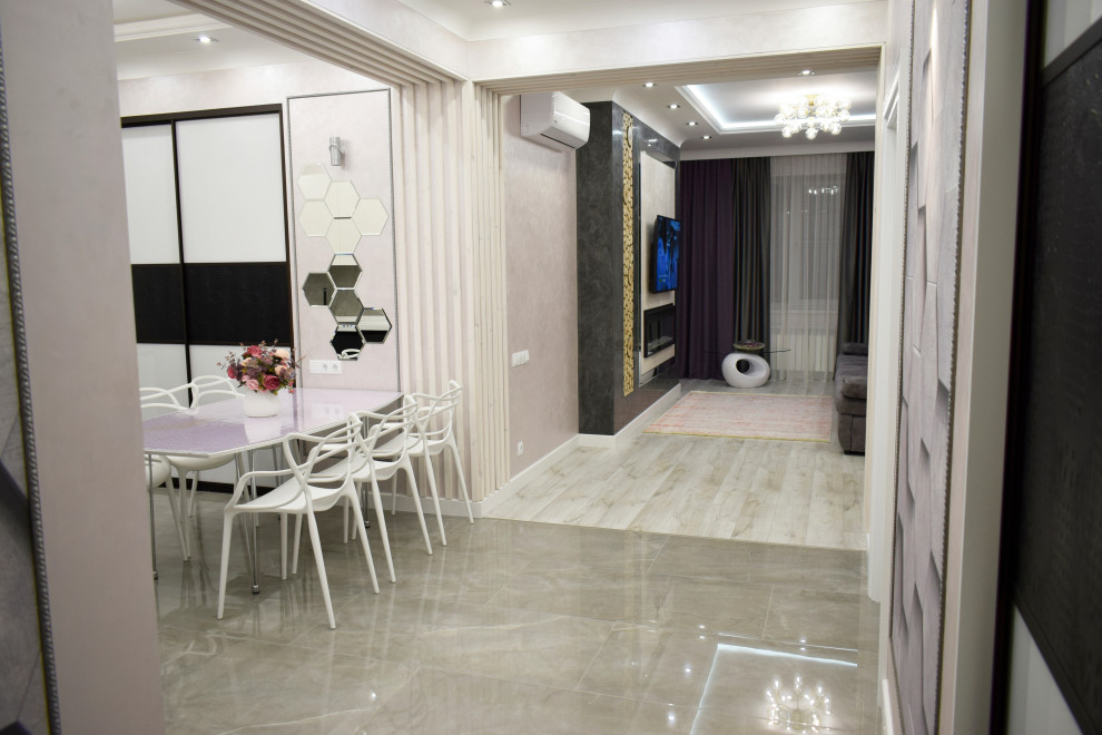 Реализация современной гостиной площадью 25кв.м