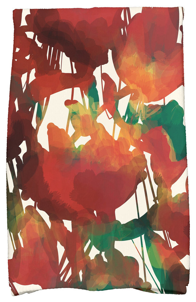 Abstract Floral Contemporary Bath Towels By E By Design