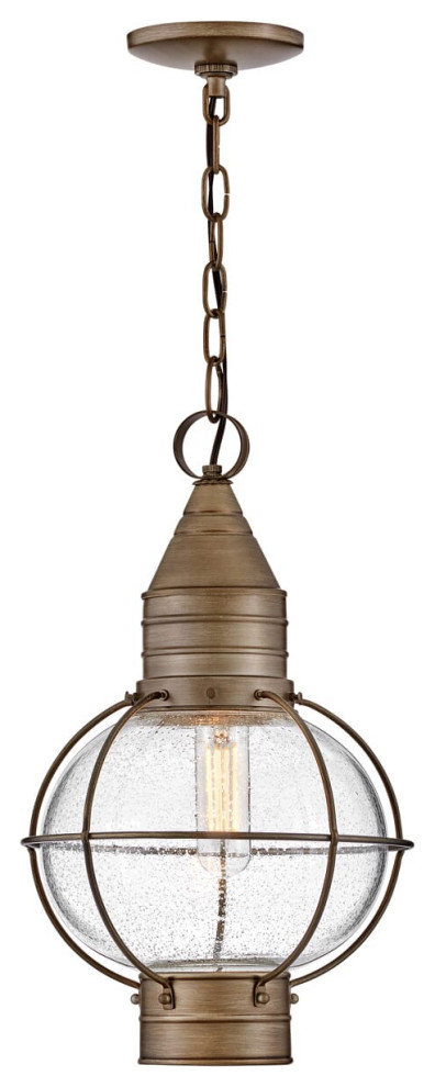 Cape Cod 1-Light Medium Hanging Lantern in Burnished Bronze