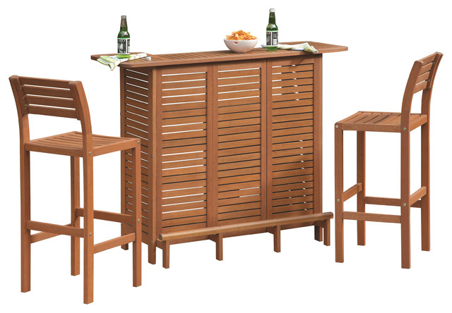 Montego Bay 3-piece Bar and Two Stools Set