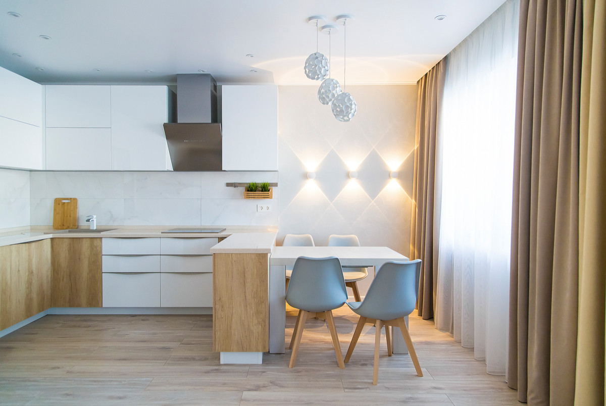 Интерьер кухни-гостиной в современном стиле