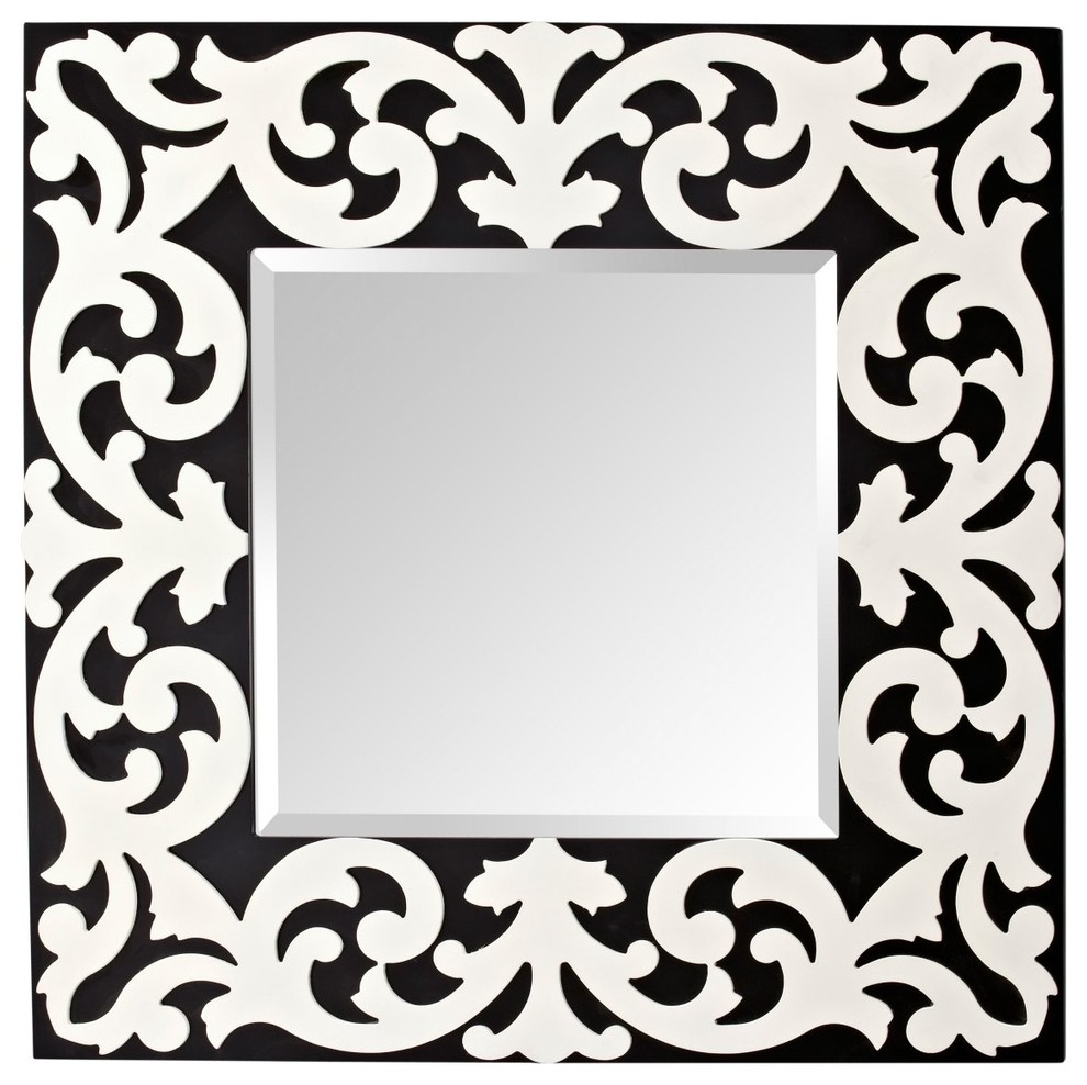 Pauline Black & White Matte Mirror