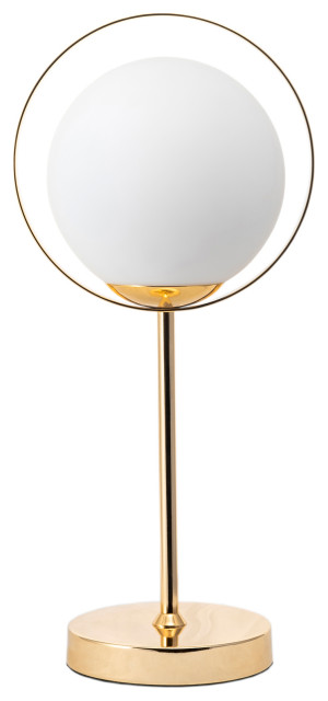 Nuloom 19 Iron Halo Globe Glass Shade, Geneva Triple Glass Globe Table Lamp Brass