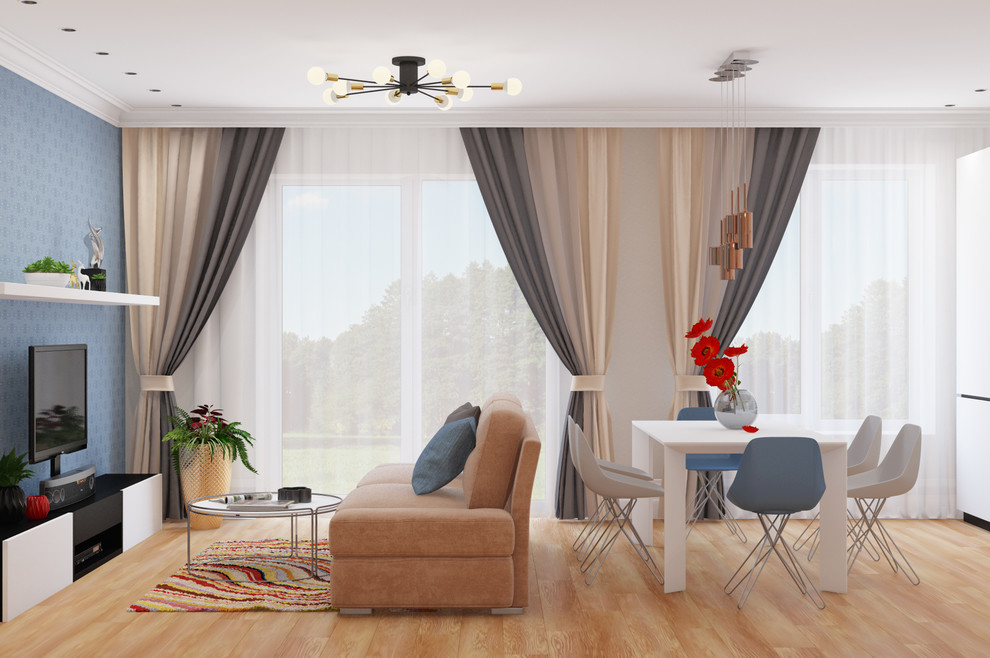 Гостиная с яркими акцентами