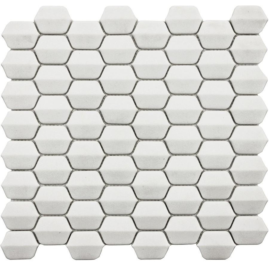 Vetro D'Terra Glass Dolomite Elongated Hexagon Mosaics, 1 Sq Ft