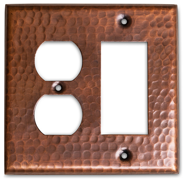 Monarch Pure Copper Hammered Rocker Duplex Wall Plate Traditional Monarch Pure Copper Hammered Rocker Duplex Wall Plate