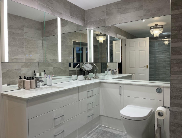 Mirror & Light Grey Bathroom contemporary-bathroom