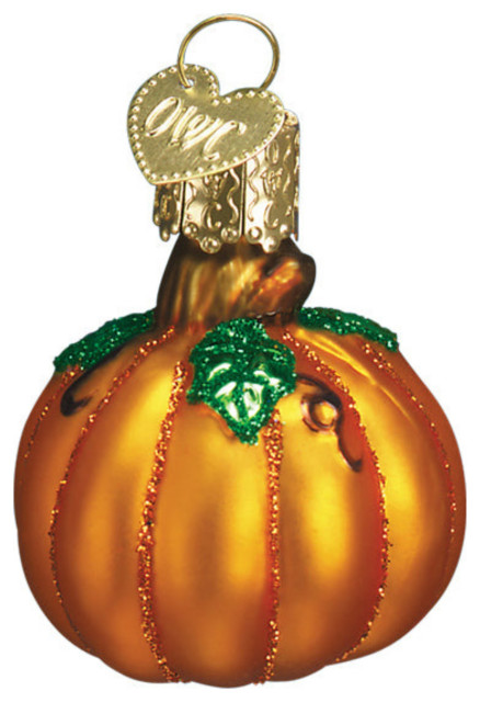 Old World Christmas Small Pumpkin Blown Glass Holiday Ornament For Tree ...