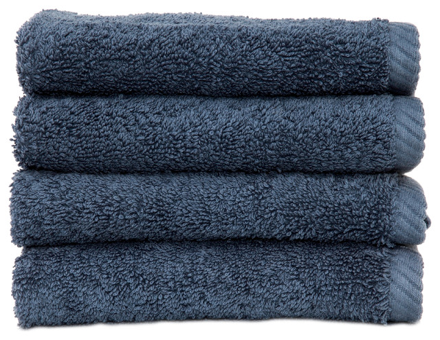 Linum Home Soft Twist Washcloths, Set of 4, Midnight Blue