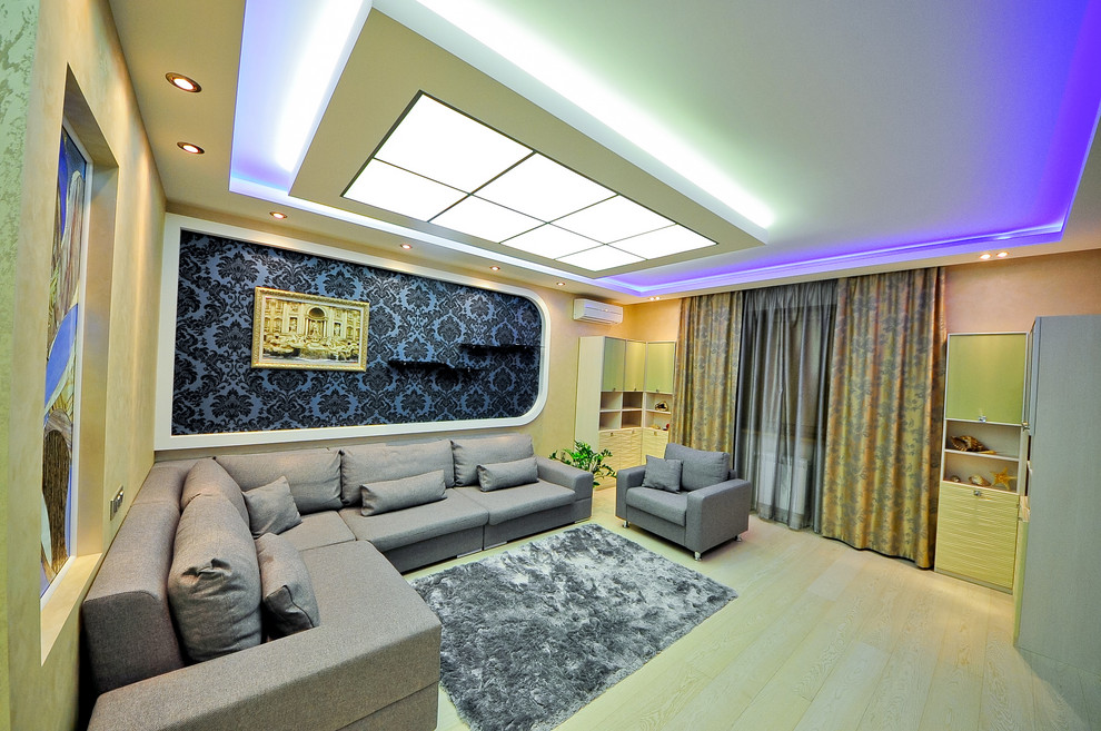 Скай Форт. Необычный интерьер квартиры площадью около 100 м2