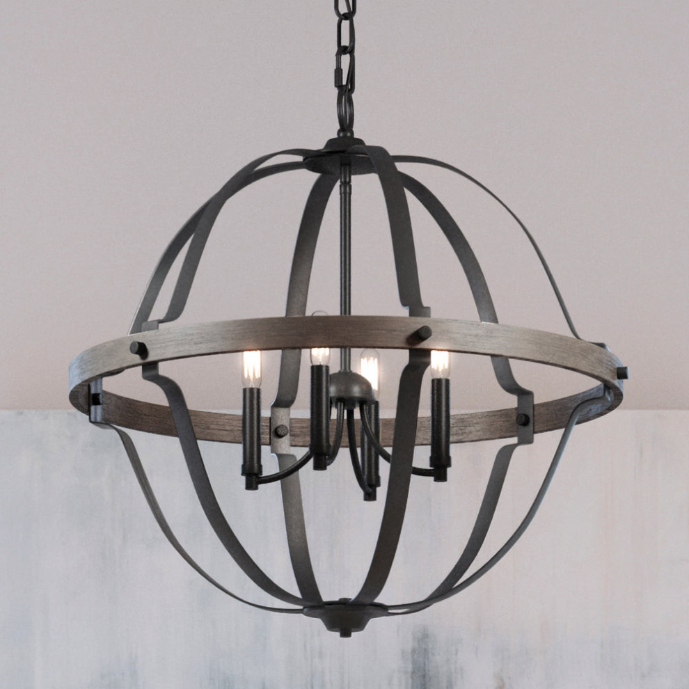 Luxury Farmhouse Chandelier, Midnight Black Farmhouse Chandeliers