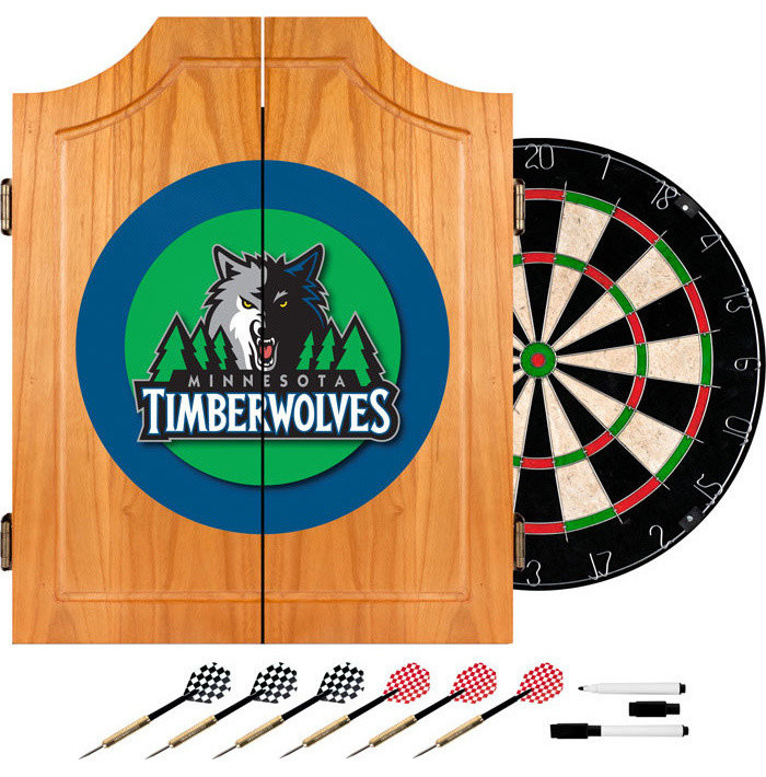 Minnesota Timberwolves NBA Wood Dart Cabinet Set