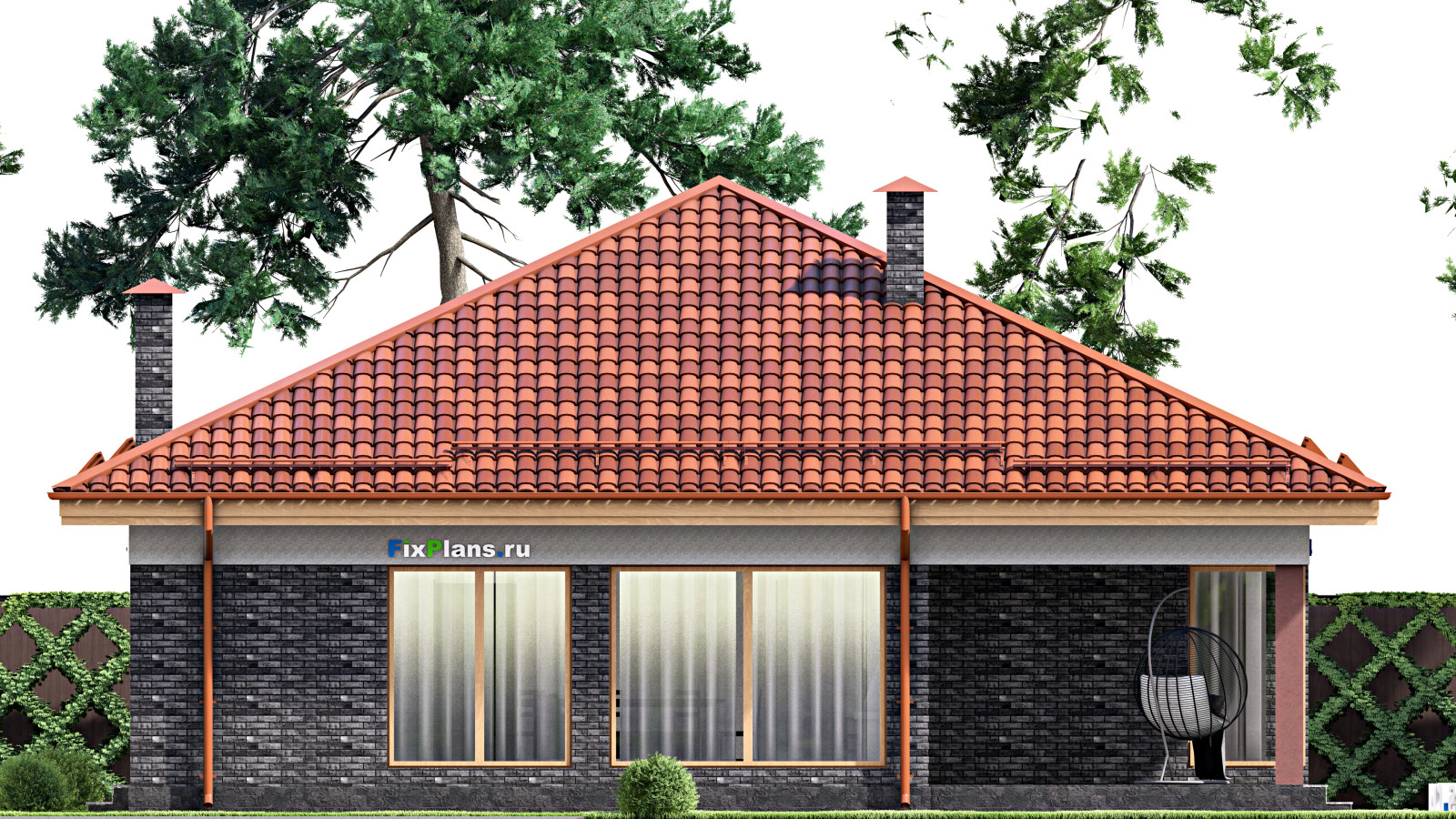 Проект одноэтажного дома 14х13м S120м2 F-15821