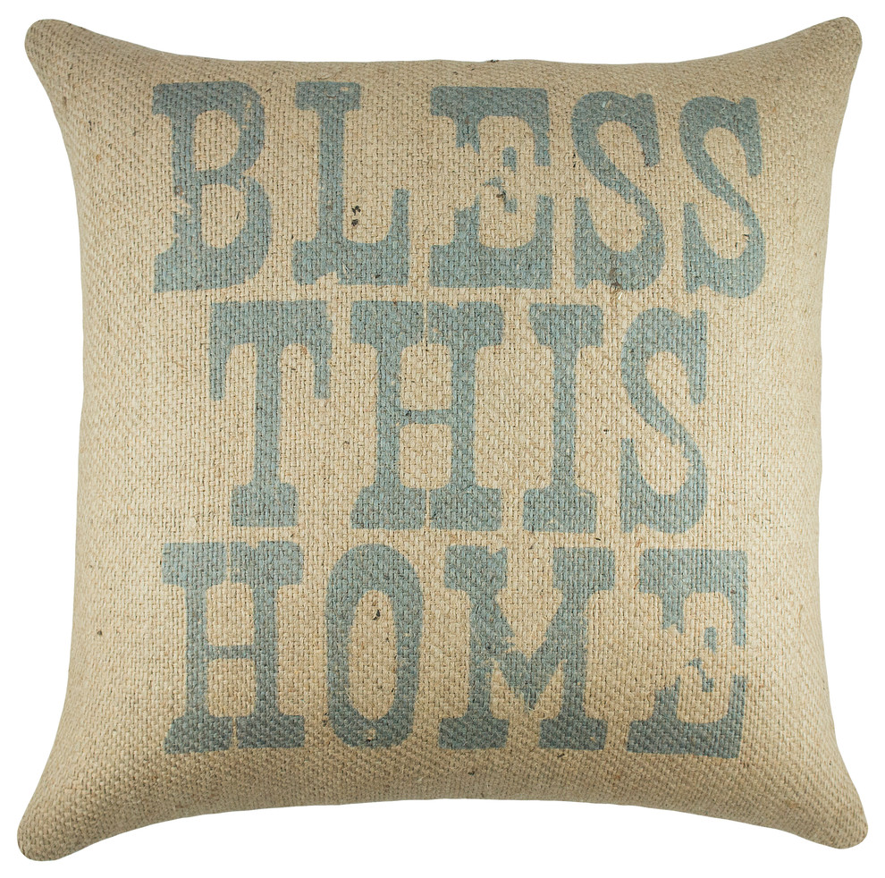 "Bless This Home" Burlap Pillow