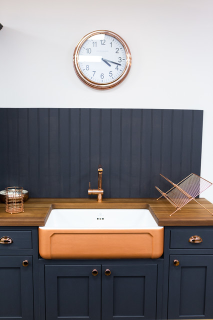 Dark Grey Copper Shaker Kitchen nyklassisk-koek