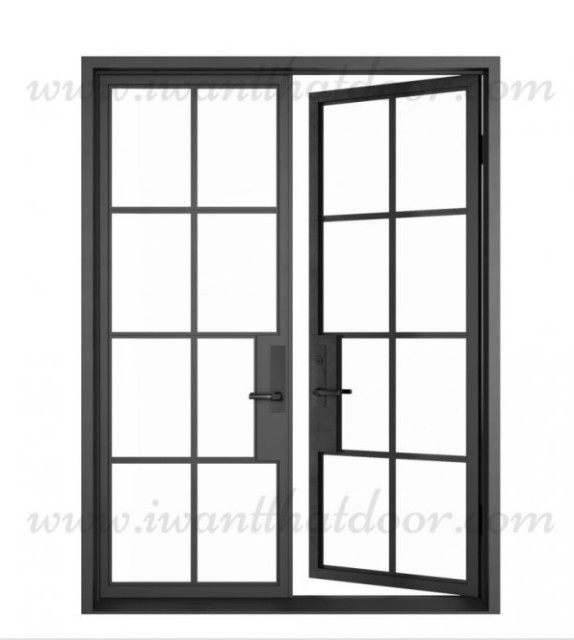 Peace French Door 72"X96", Flat Black, Clear Glass, Right Hand Inswing