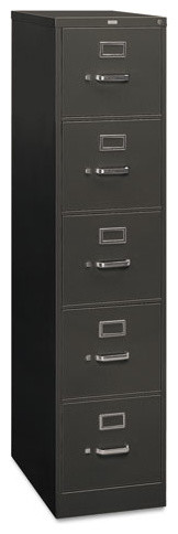 310 Series 5-Drawer, Full-Suspension File, Letter, 26-1/2", Charcoal