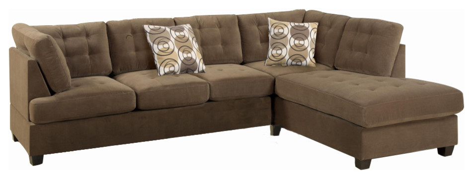 Plush 2 Piece Corduroy Sectional Sofa, Mendon 2 Pc Sectional Sleeper Sofa With Storage