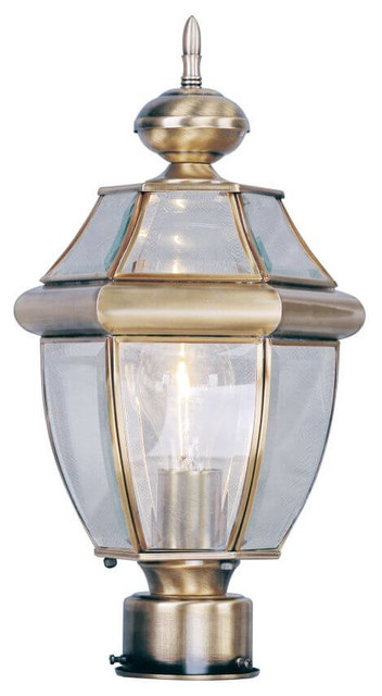 1 Light Antique Brass Outdoor Post Lantern 1 Light Antique Brass Outdoor Post Lantern Traditional Lights By Designer Lighting And Fan