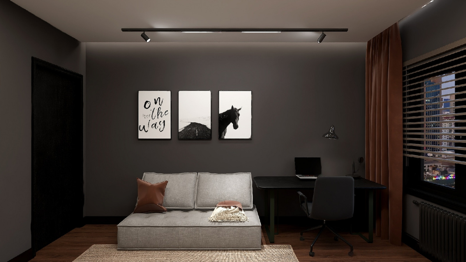 Трешка в стиле лофт для холостяка