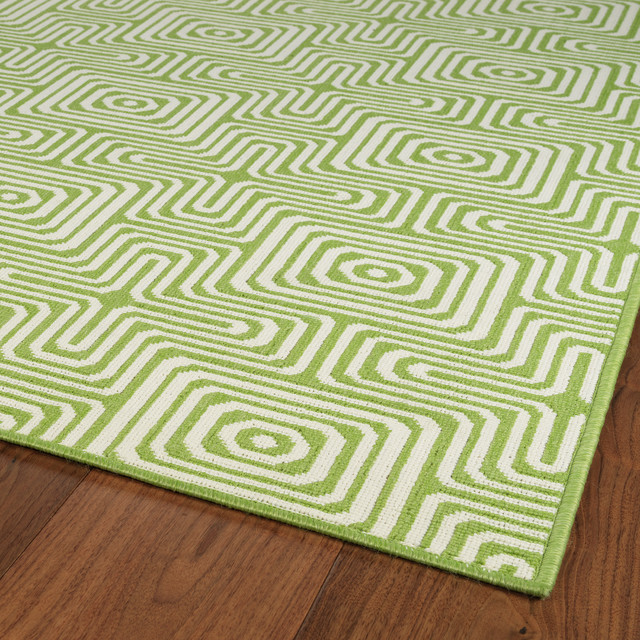 Kaleen Lime Green Indoor/Outdoor Amalie Rug Contemporary Outdoor