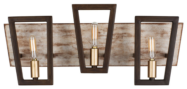 Zag 3 Light Bath Vanity Industrial Bathroom Vanity Lighting