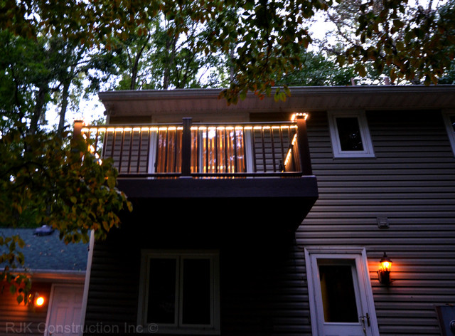 Deck with Rail Lighting american-traditional-veranda