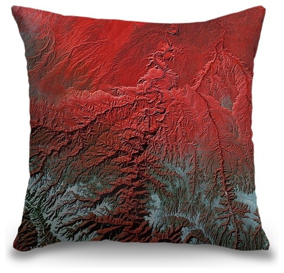 "Desolation Canyon - USGS Earth as Art" Pillow 20"x20"