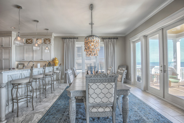 Garden City Custom Oceanfront Home beach-style-dining-room