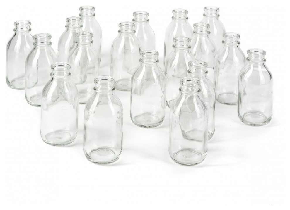 Glass Milk Bottle Bud Vases Set Of 48 Contemporary Vases By Serene Spaces Living Houzz