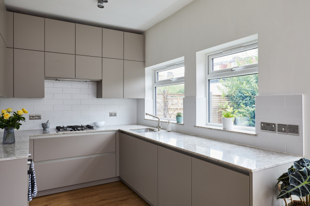 Taupe Handleless Kitchen contemporary-kitchen