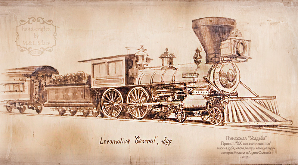 Графика на дубе для украшения интерьера.