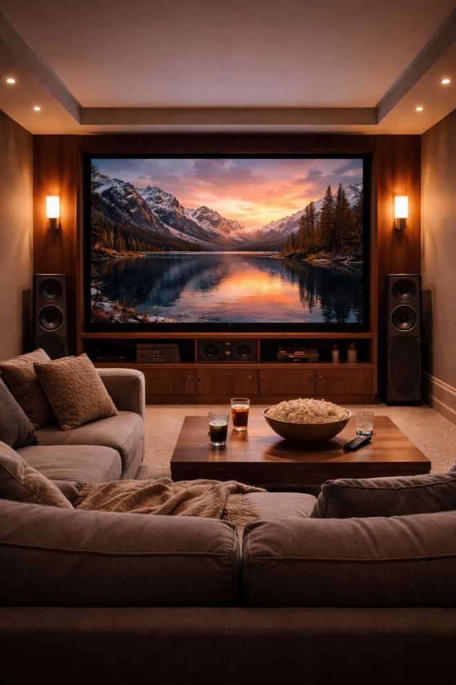 Trendy home theater photo