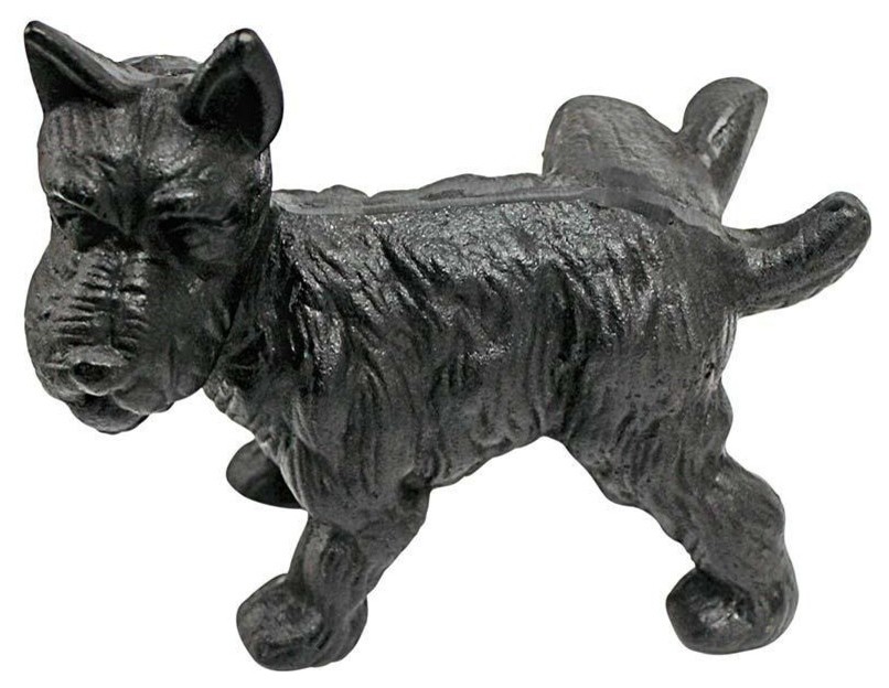 Design Toscano Over The Fence Scotty Dog Cast Iron Sculptural Bookend Pair