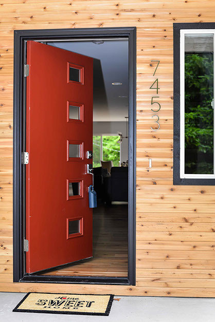Design ideas for a modern entryway in Seattle.