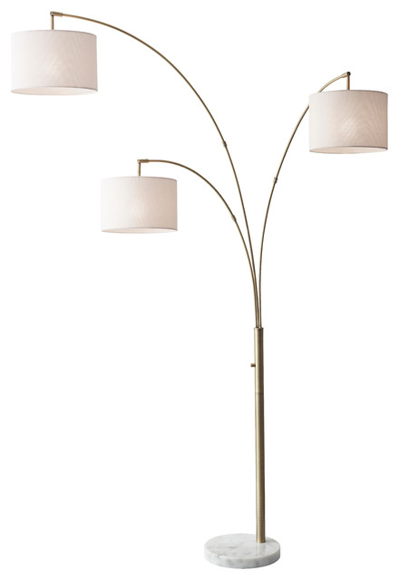 Bowery 3 Arm Arc Lamp Antique Brass