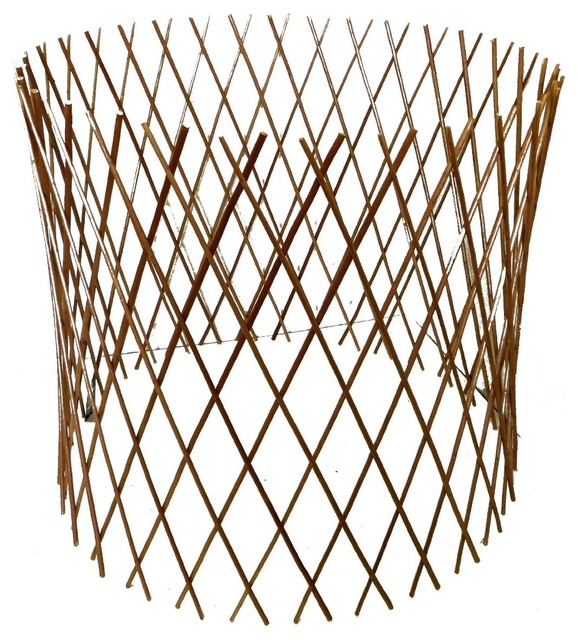 Peeled Willow Circular Lattice Fence,  Light Mohagany, 30"x60"