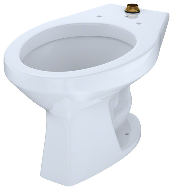 TOTO 1.0 GPF FloorMounted Flushometer Toilet Bowl with Top Spud, Cotton White Contemporary