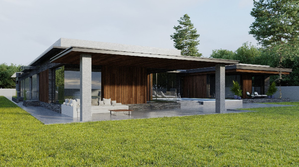 Проект частного дома в стиле Хай-Тек